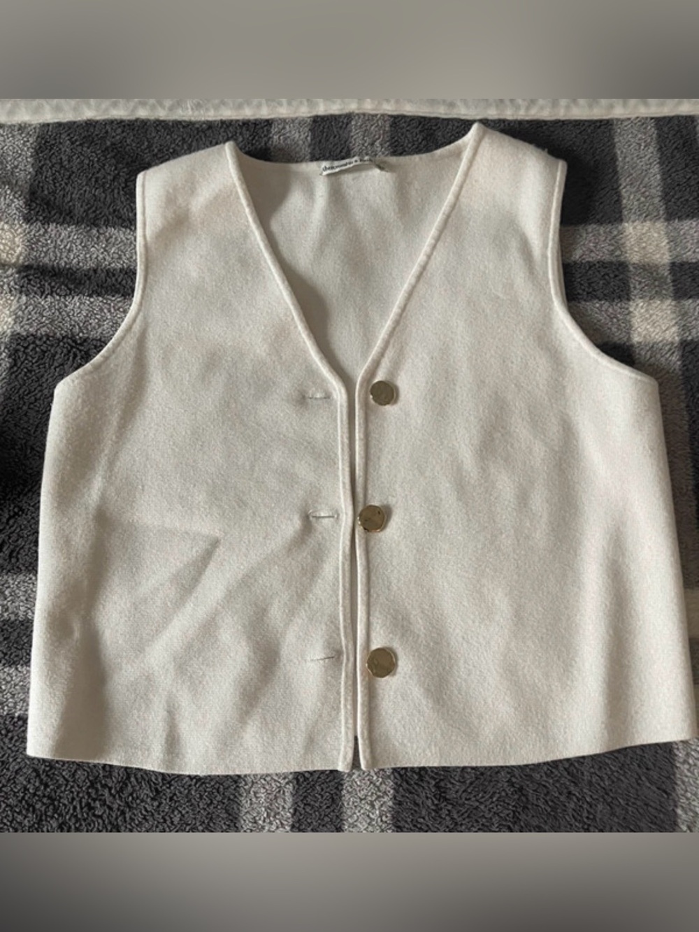 Abercrombie & Fitch Cream Button Vest